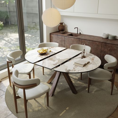 47"-63" Round Extendable Dining Table