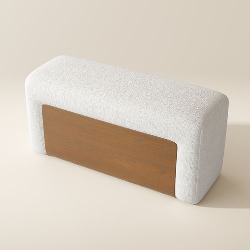 Beige Modular Block Sofa Side Armrest Unit