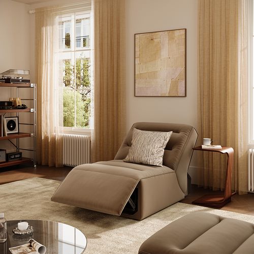 33.5"Modern Minimalist Modular Power Recliner Upholstered in Pet-Friendly Fabric