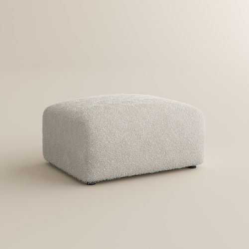 Beige Ottoman-Vintage Boucle Sofa