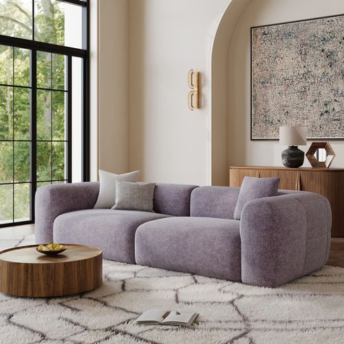 Minimalist Couch 2-3 Seater Vintage Chenille Lounge Sofa 
