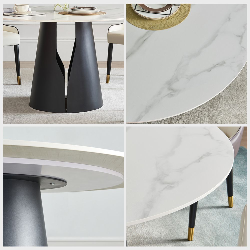 Blanc Pierre frittée mate Tables à manger