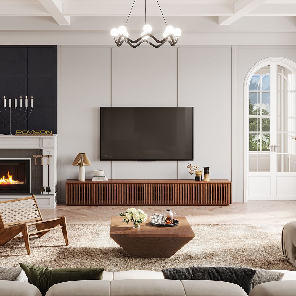 Moderne Minimaliste Bois foncé Contreplaqué Meubles TV