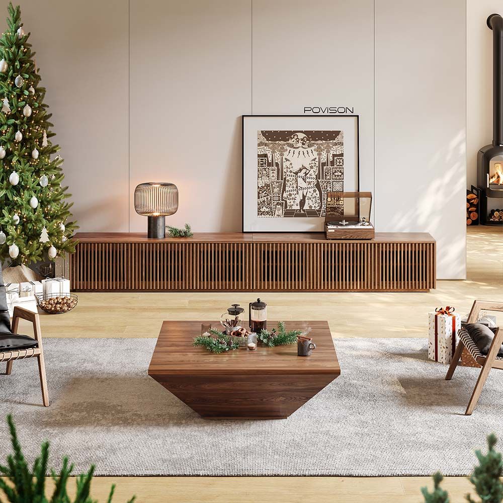 Moderne Minimaliste Bois foncé Contreplaqué Meubles TV