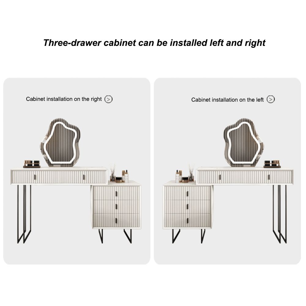 with Chairs Beige MDF Makeup Vanities
