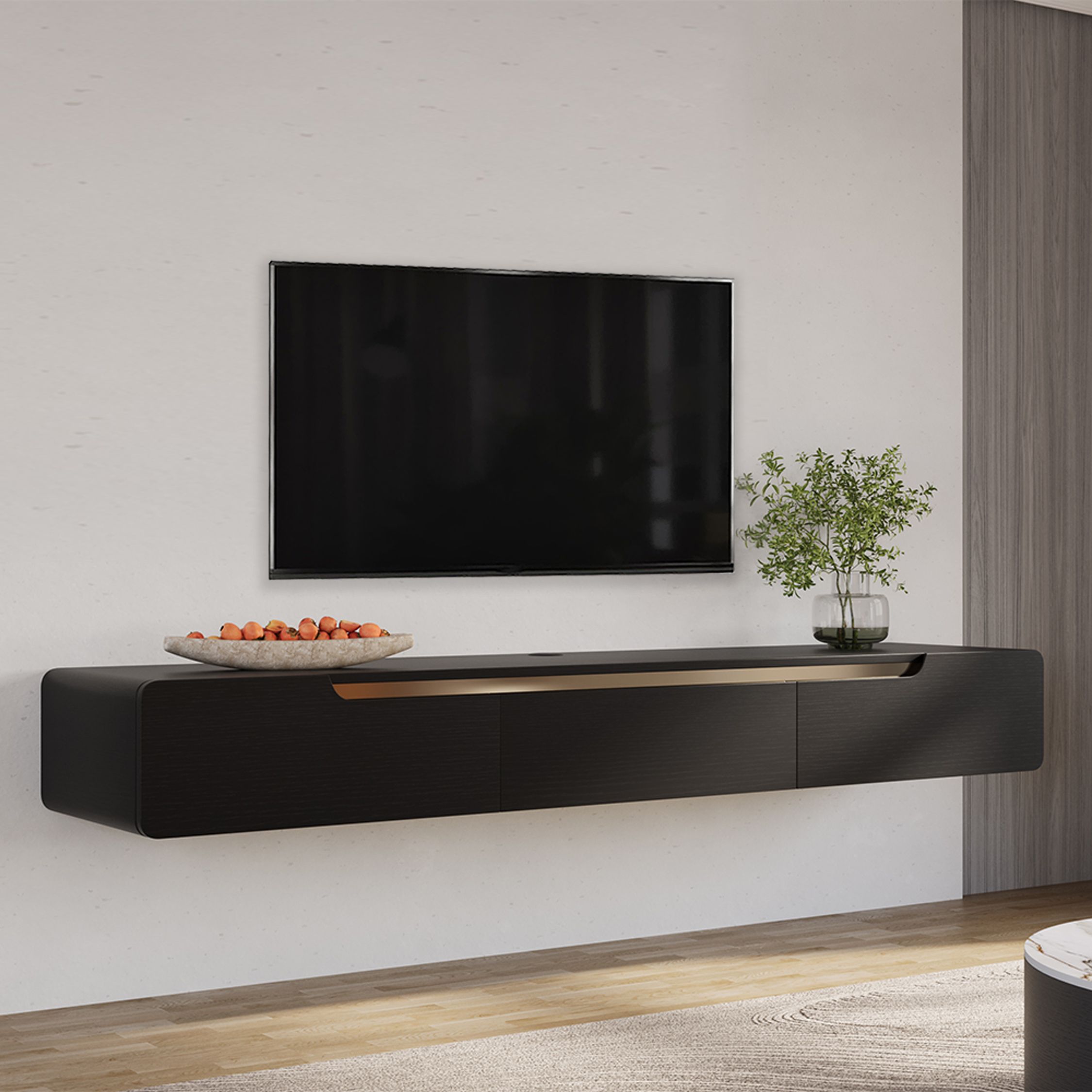 Rectangular Black MDF TV Stands