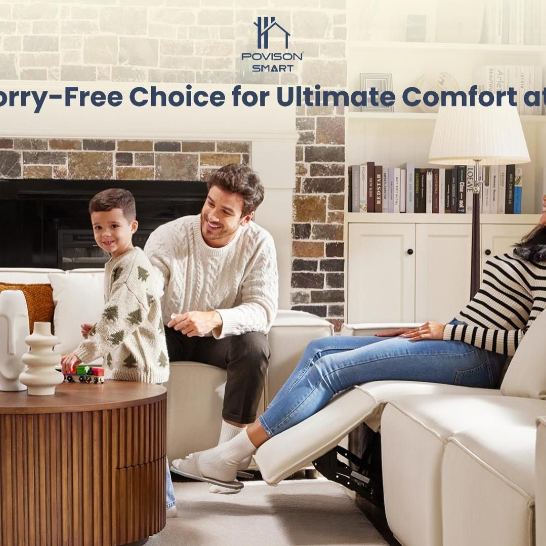 Recliner Beige Fabric Smart Furniture