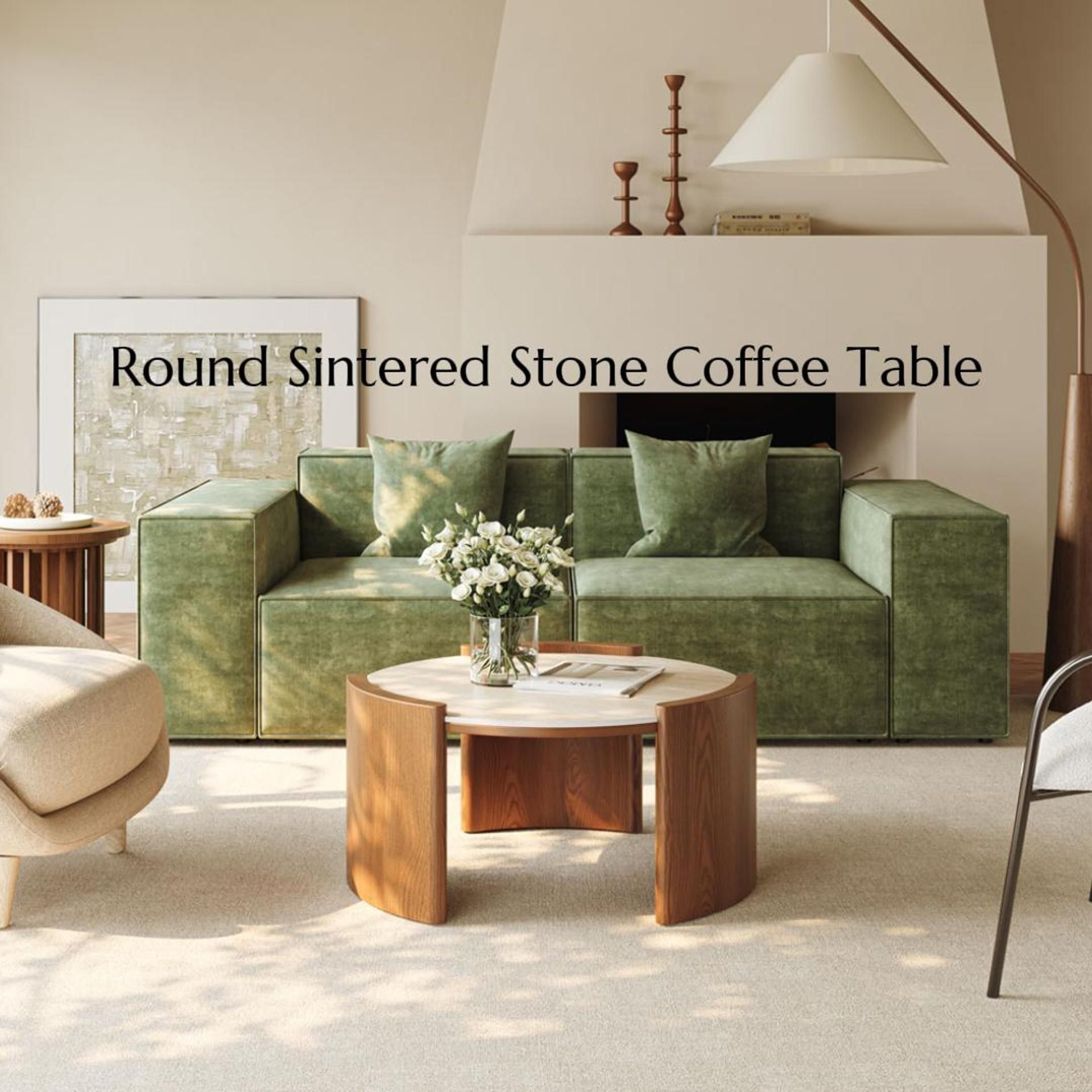 Sintered Stone Walnut Color Matte Sintered Stone Coffee Tables