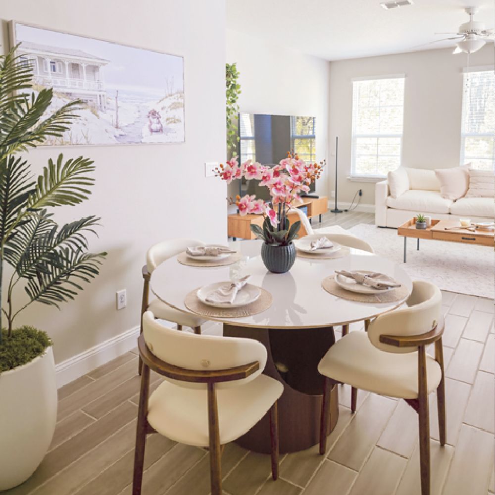 Seats 4 White Glossy Sintered Stone Dining Tables