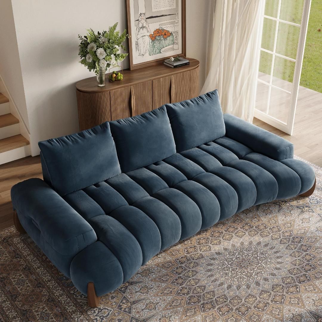 Sofas & Loveseats Blue Velvet Modular Sofas