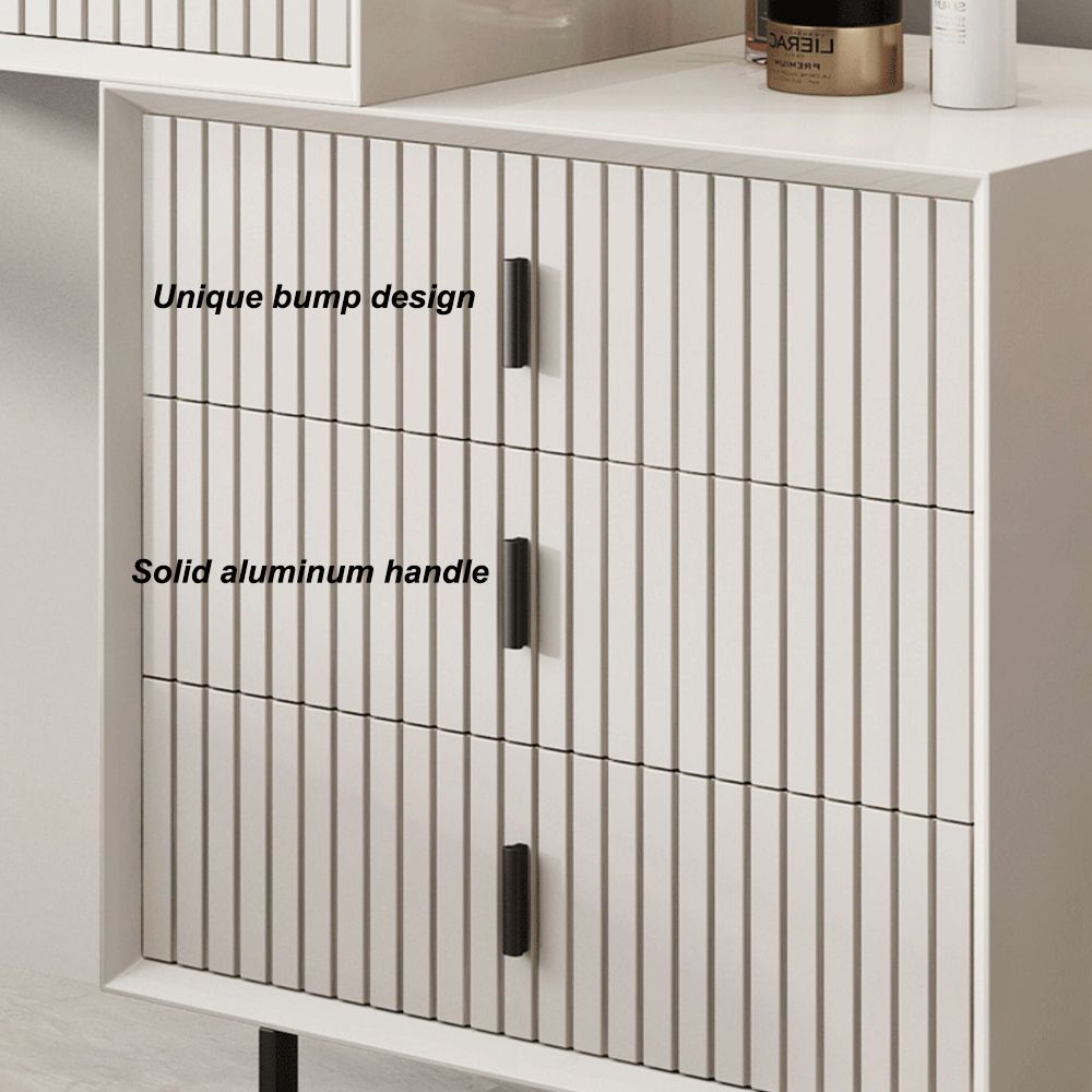Metal Leg Beige MDF Makeup Vanities