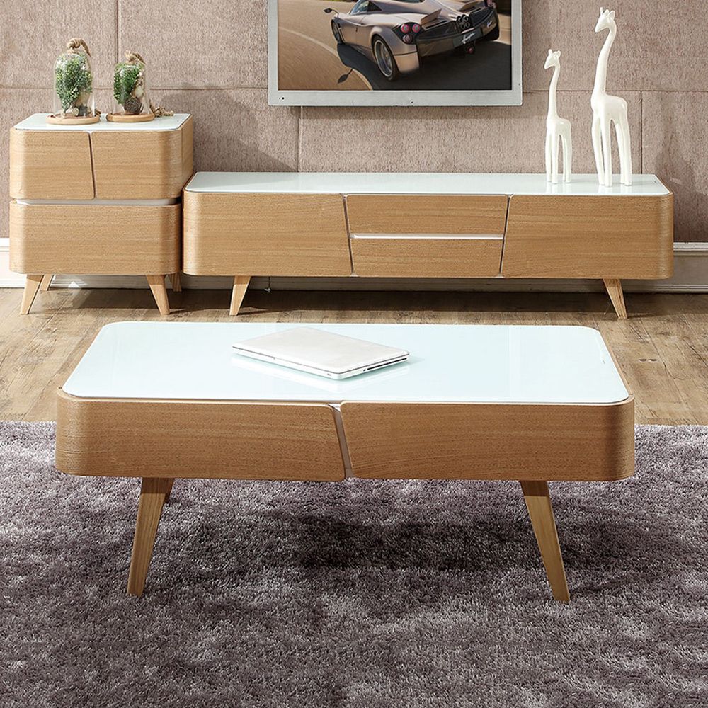 Modern Light Wood MDF Coffee Tables
