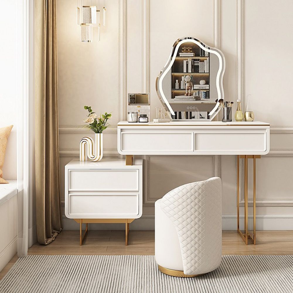 Wood Beige MDF Makeup Vanities