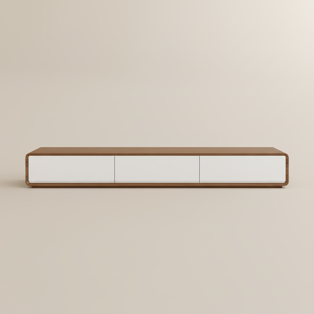 Walnut Dark Wood & White MDF TV Stands