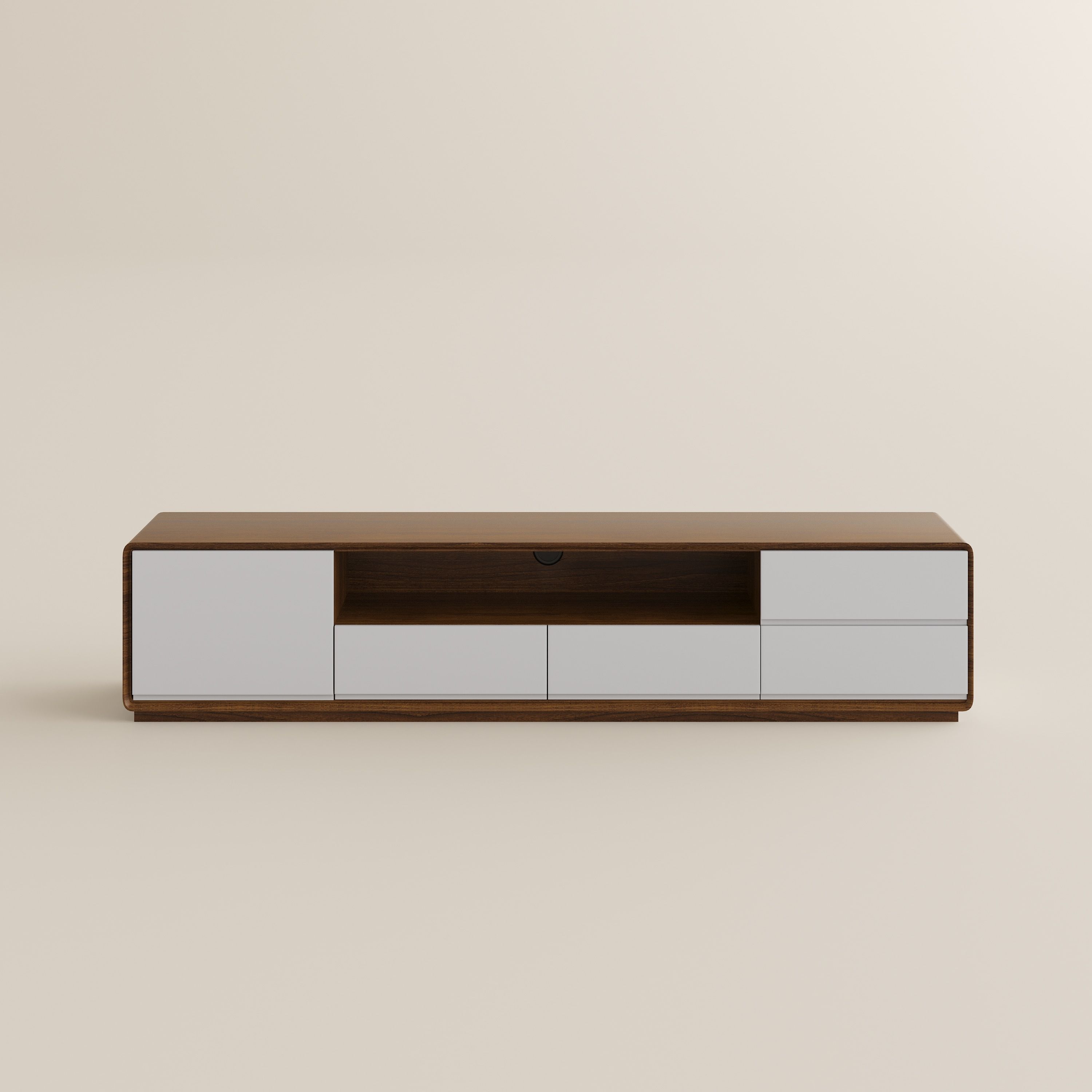 Dunkles Holz und Weiß  MDF TV-Möbel