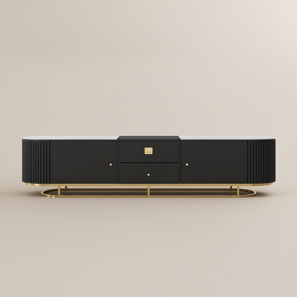 Modern Black Sintered Stone TV Stands