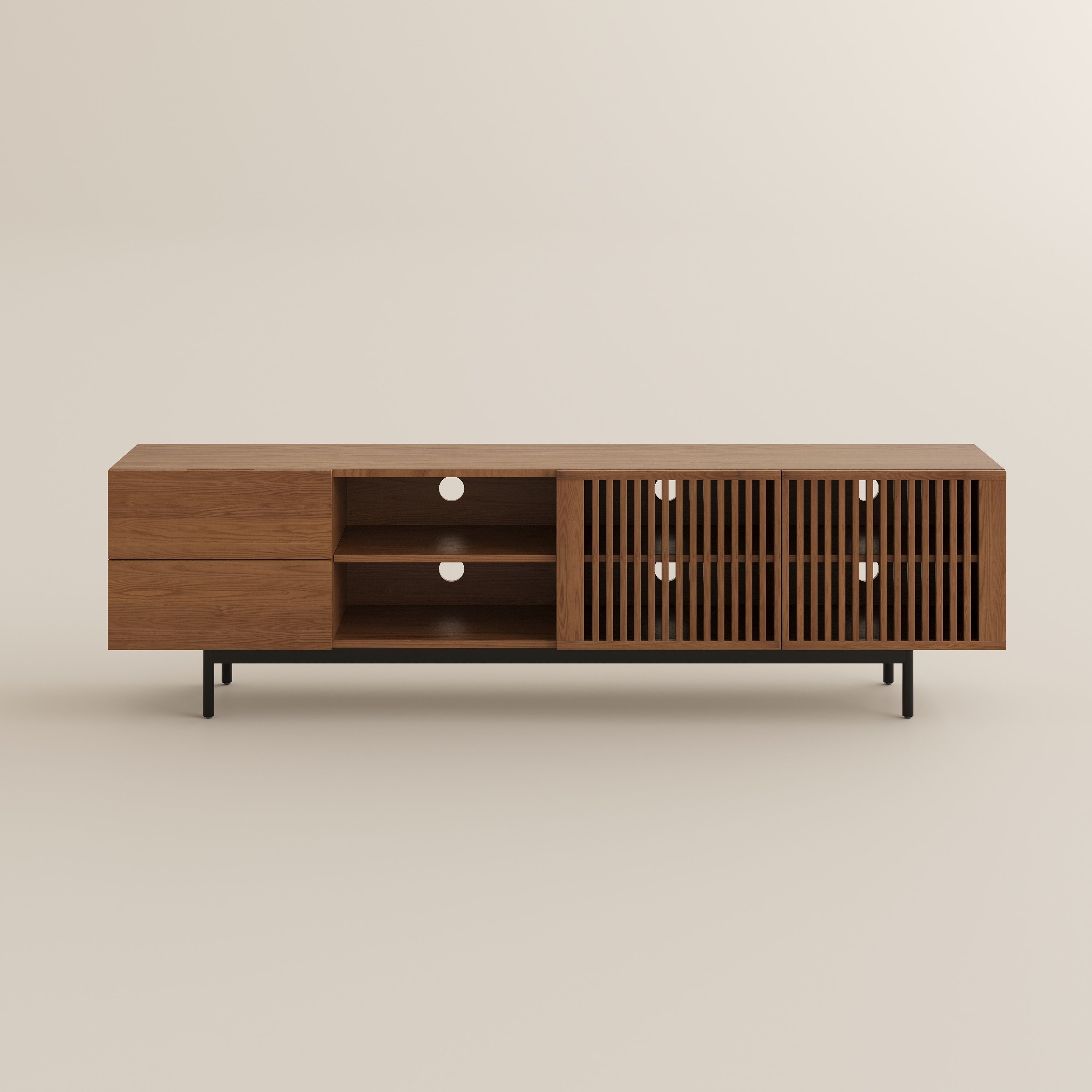 with Drawers Walnut Color Plywood TV Stands