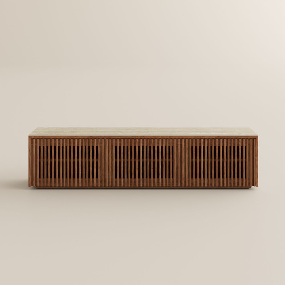 Living Room Walnut Color MDF TV Stands