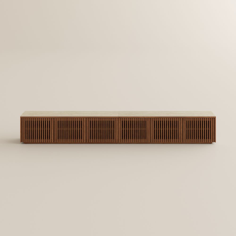 Low Walnut Color MDF TV Stands