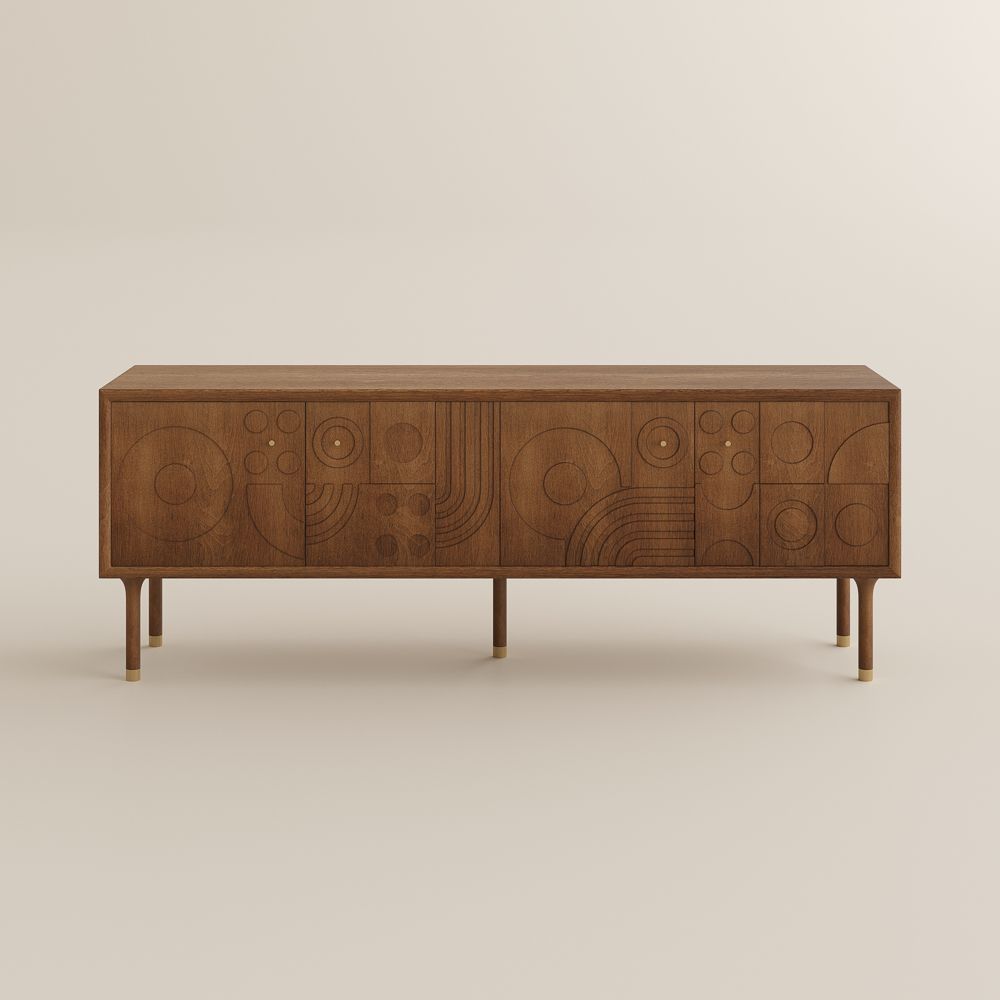 with Storage Walnut Color MDF TV Stands