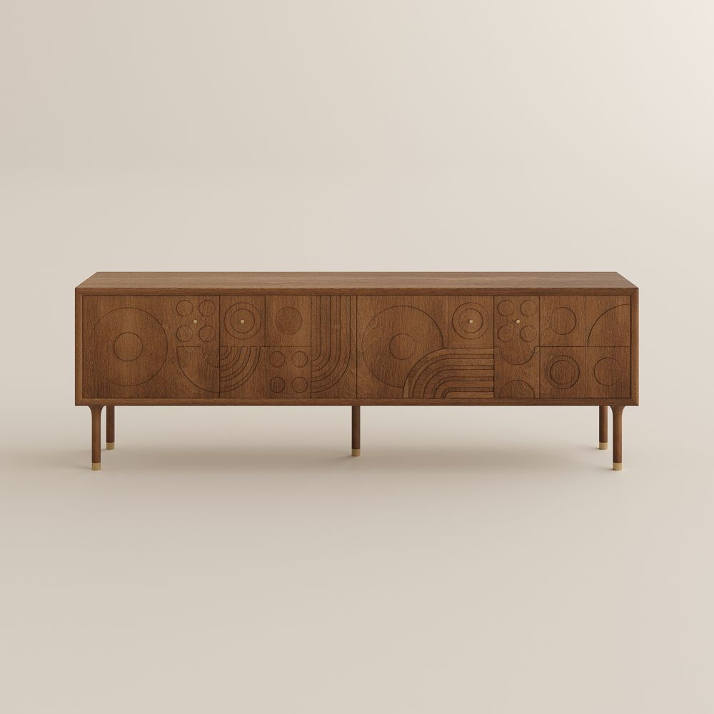 Brown Walnut Color MDF TV Stands