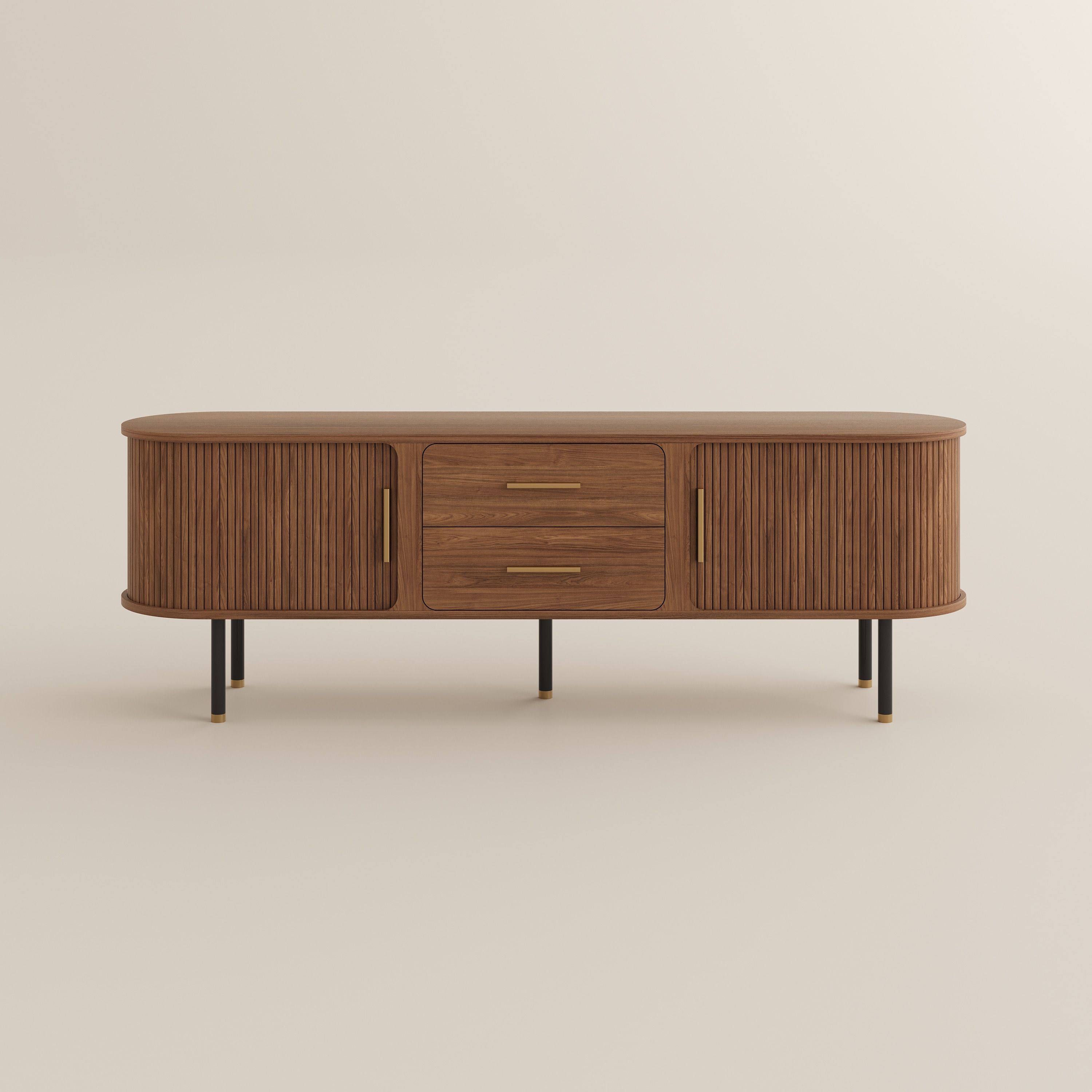 mit Schubladen Walnuss Sperrholz TV-Möbel