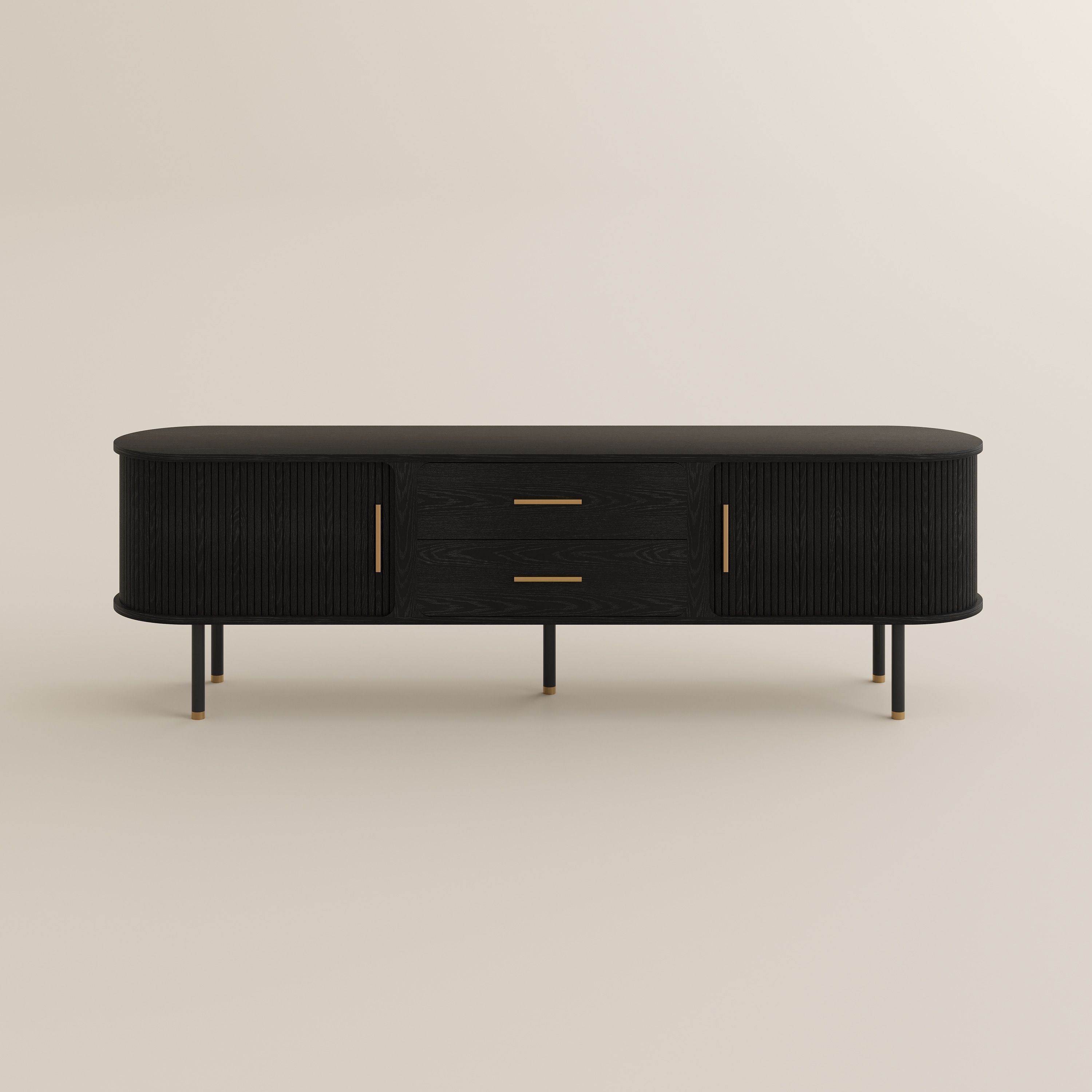 with Storage Black Plywood TV Stands