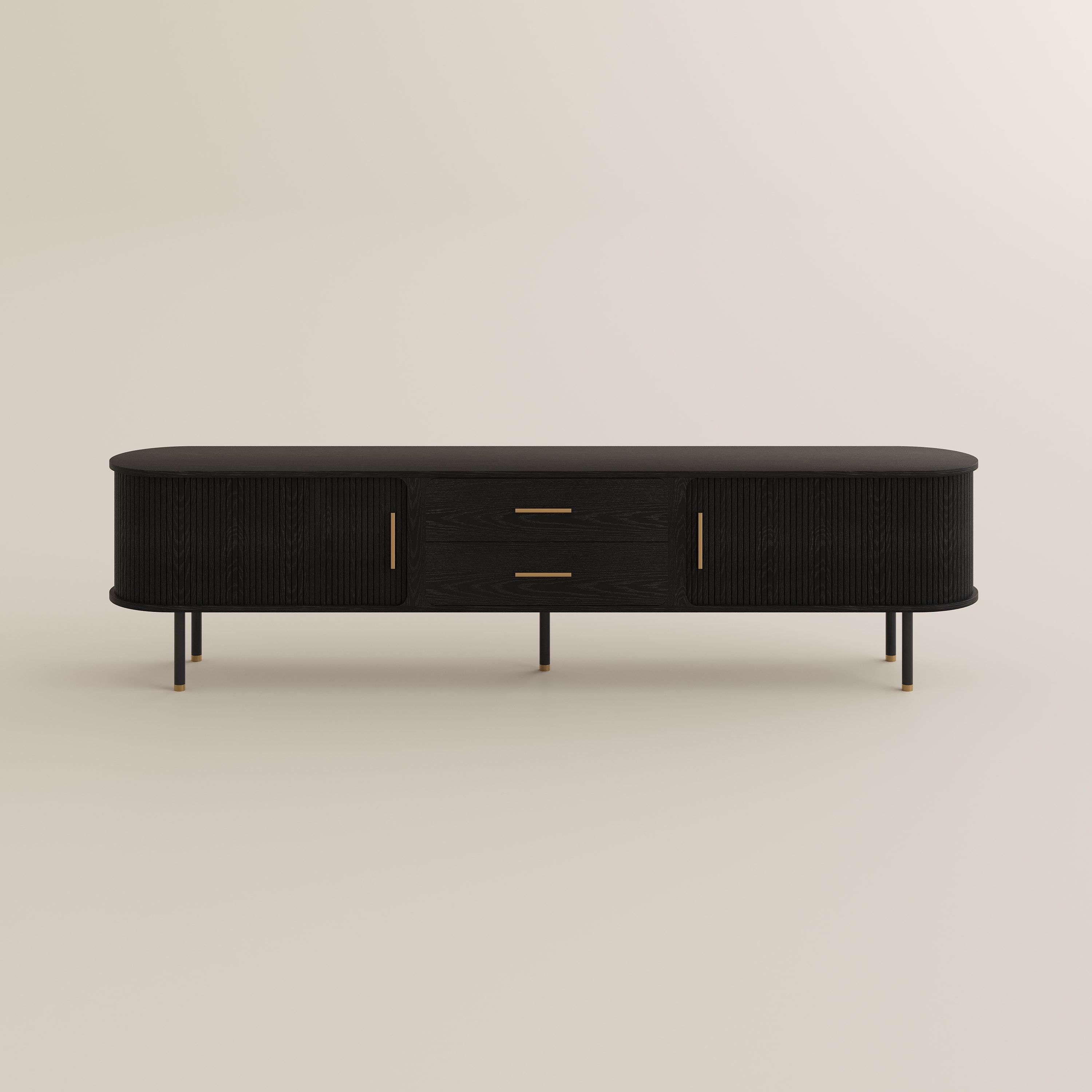 with Cabinets Black Plywood TV Stands