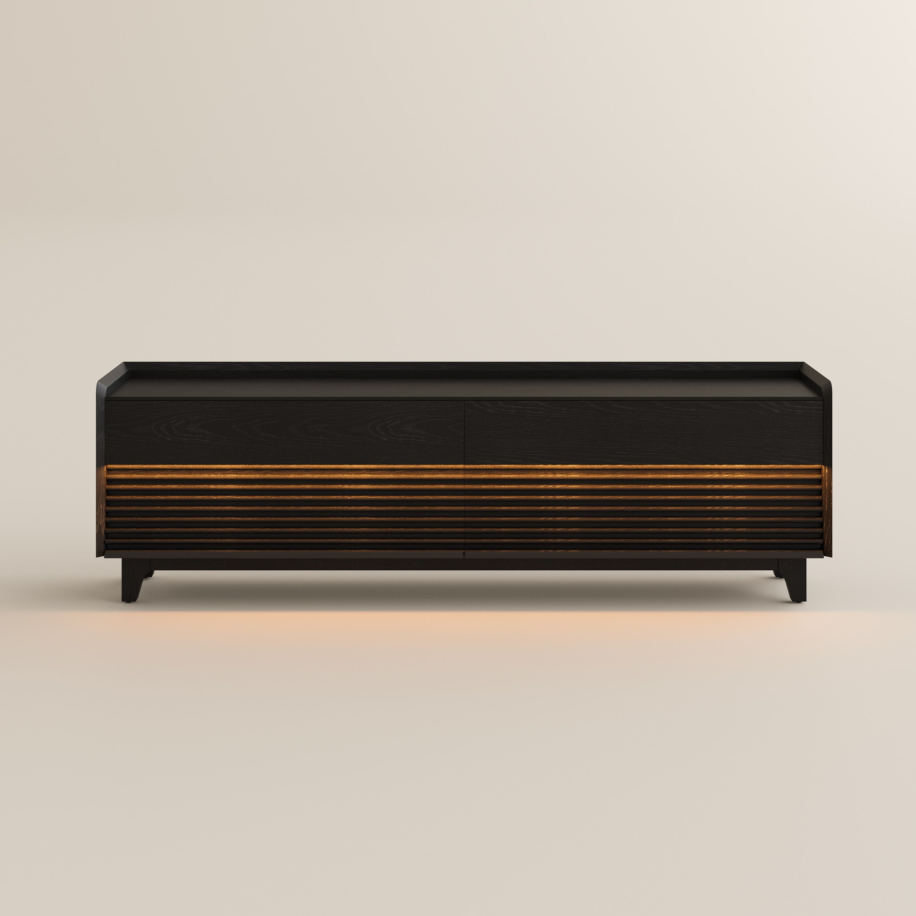 Rectangular Walnut Plywood TV Stands