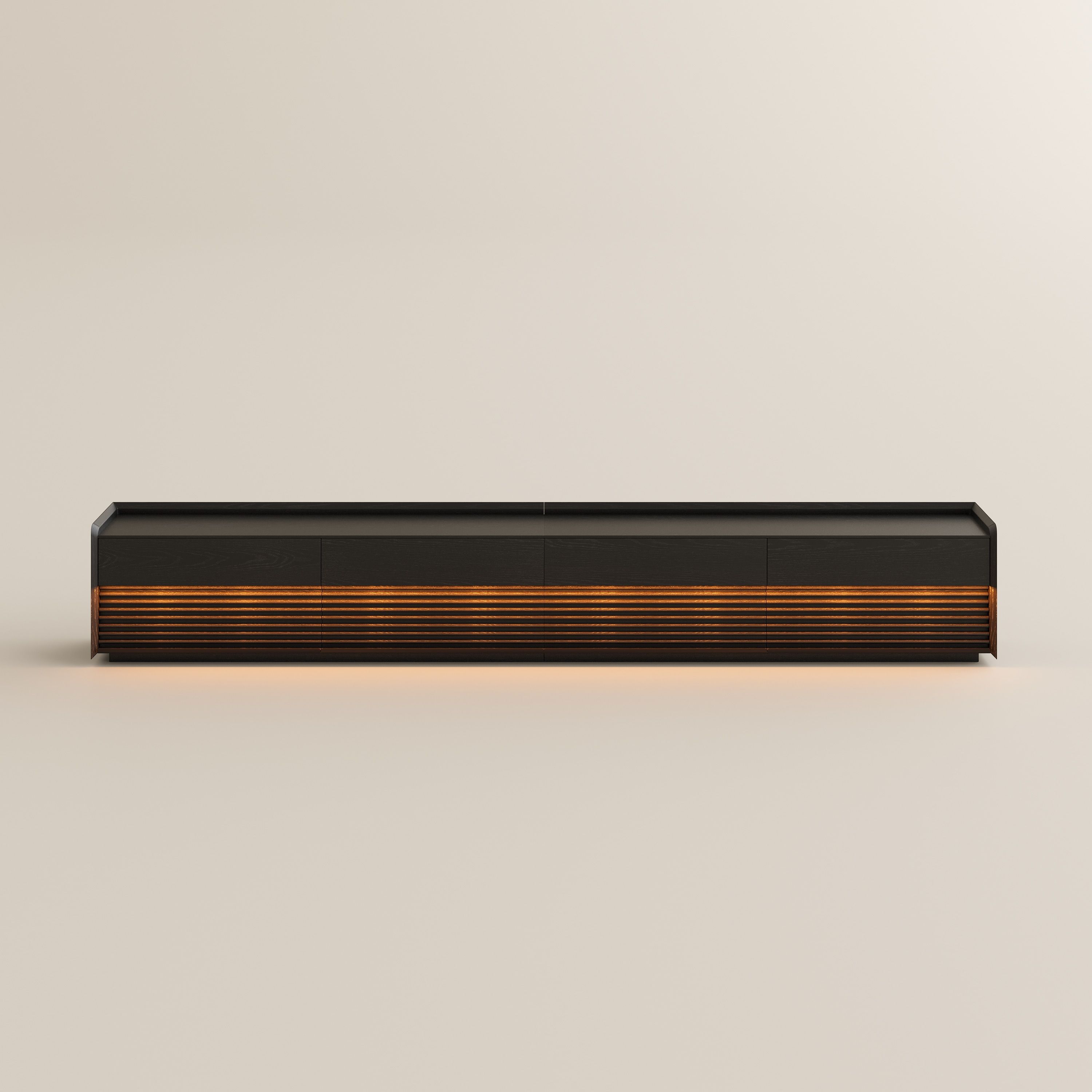 Mid Century Modern Black Plywood TV Stands