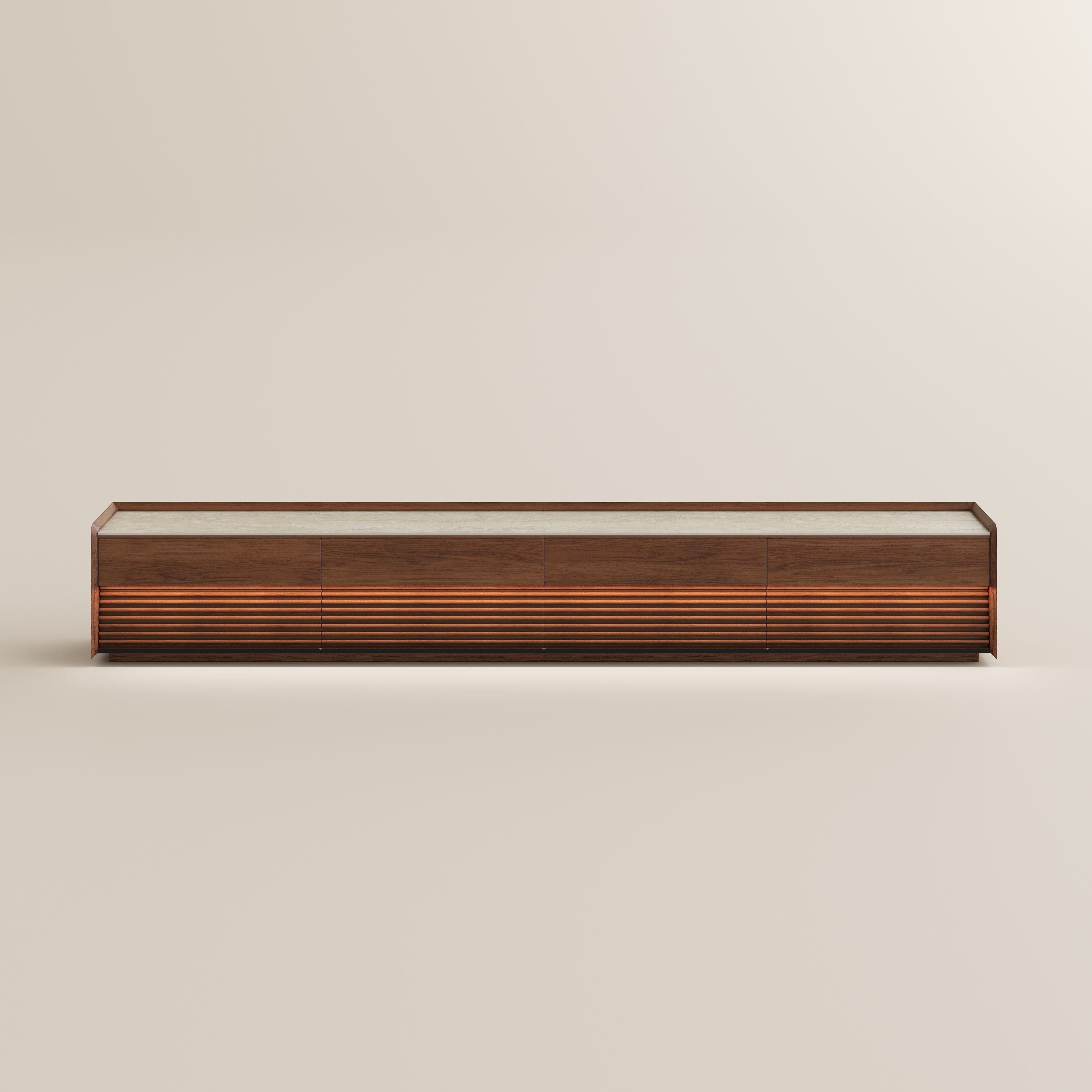 Ansel Walnut Color Plywood TV Stands