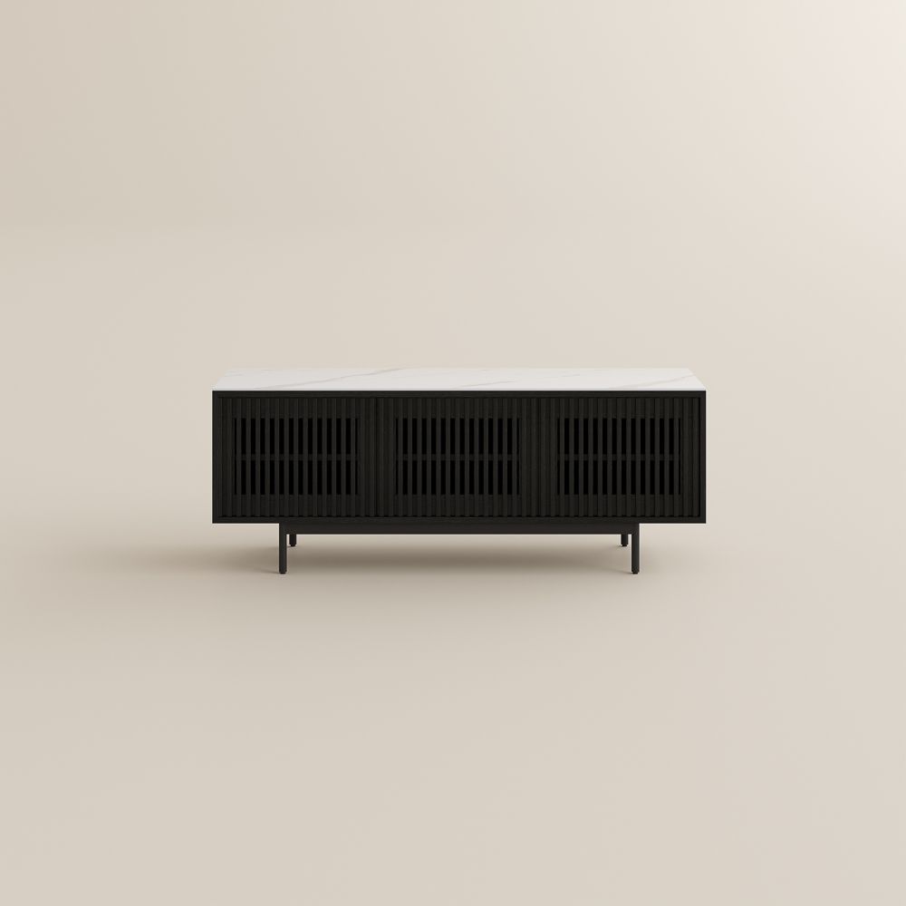 with Doors Black MDF TV Stands