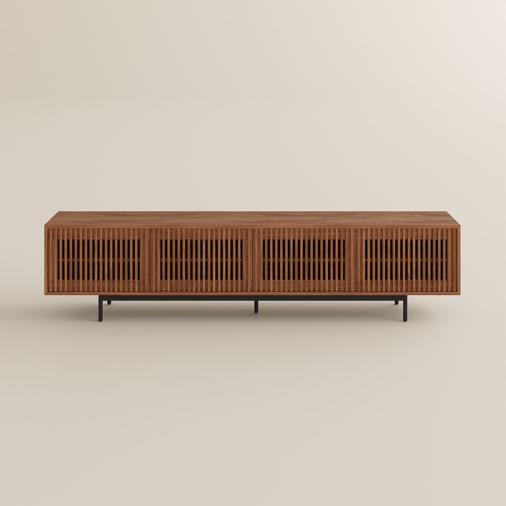 with Doors Walnut Color MDF TV Stands