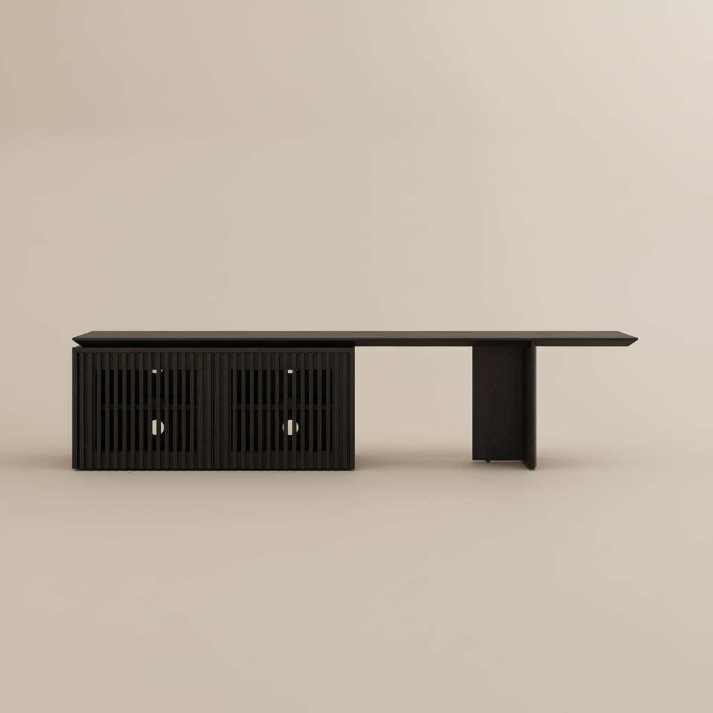 Partly Assemble Black MDF TV Stands