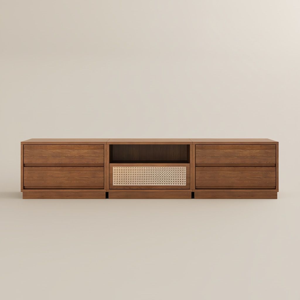 Modular Cherry Wood Color Cherry Wood TV Stands