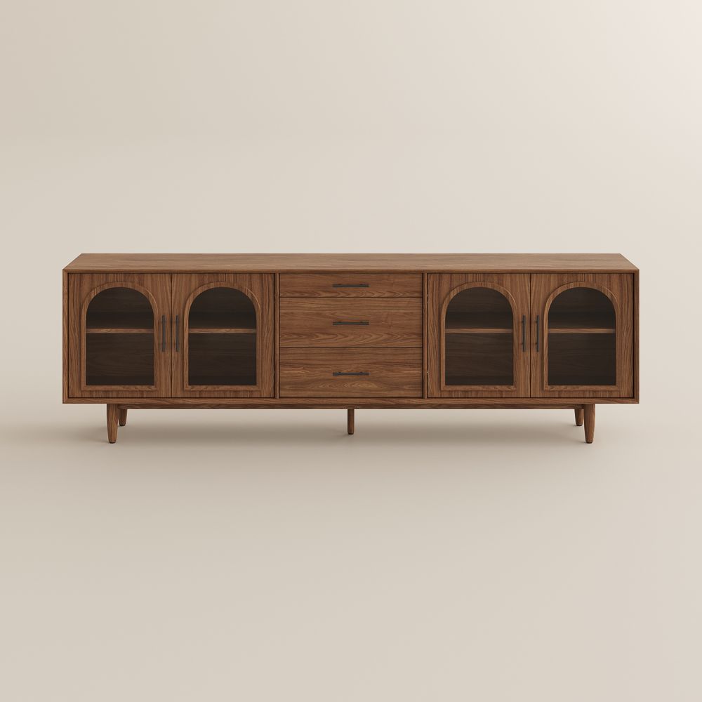 Wood Walnut Color Engineered Wood TV Stands