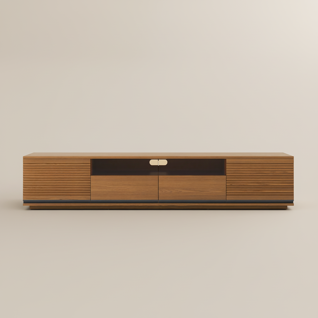 Fully Assemble Walnut Color MDF TV Stands