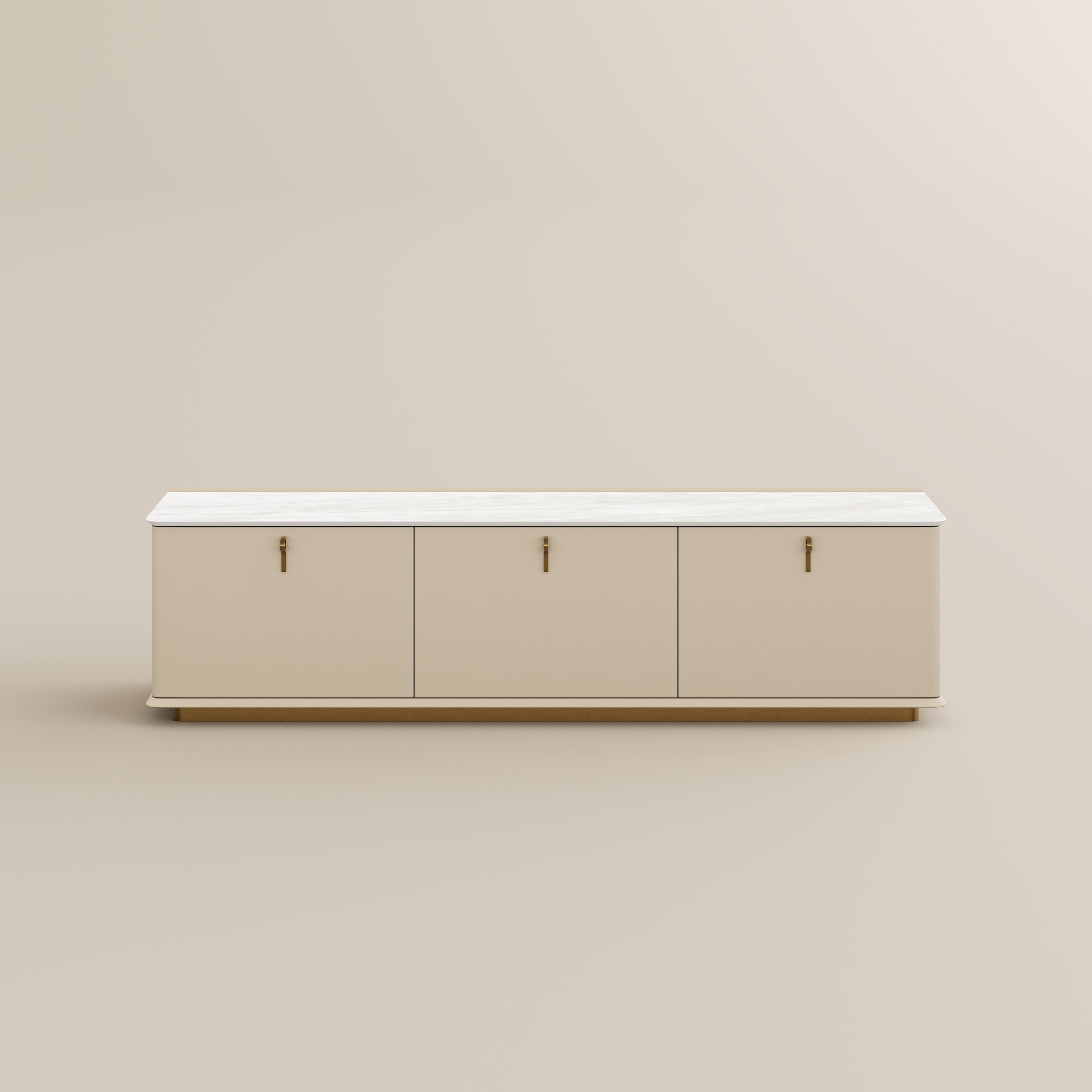 Solid Wood Beige Plywood & Marble TV Stands