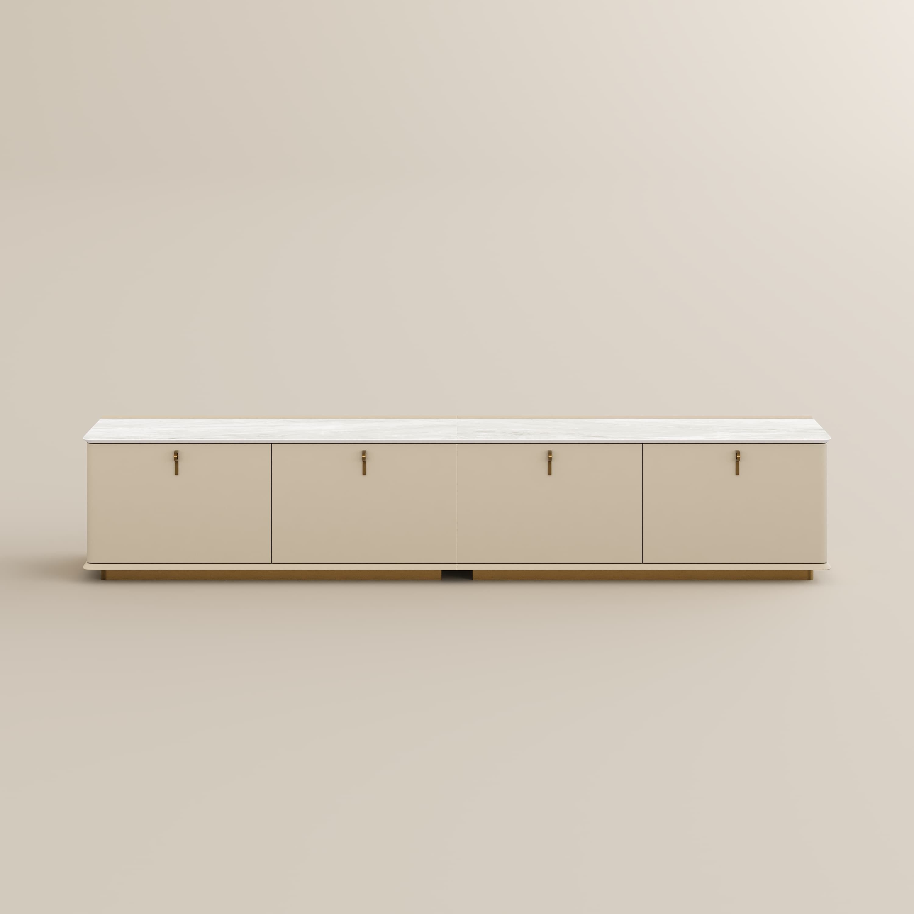 Modern Luxury Beige Plywood & Marble TV Stands