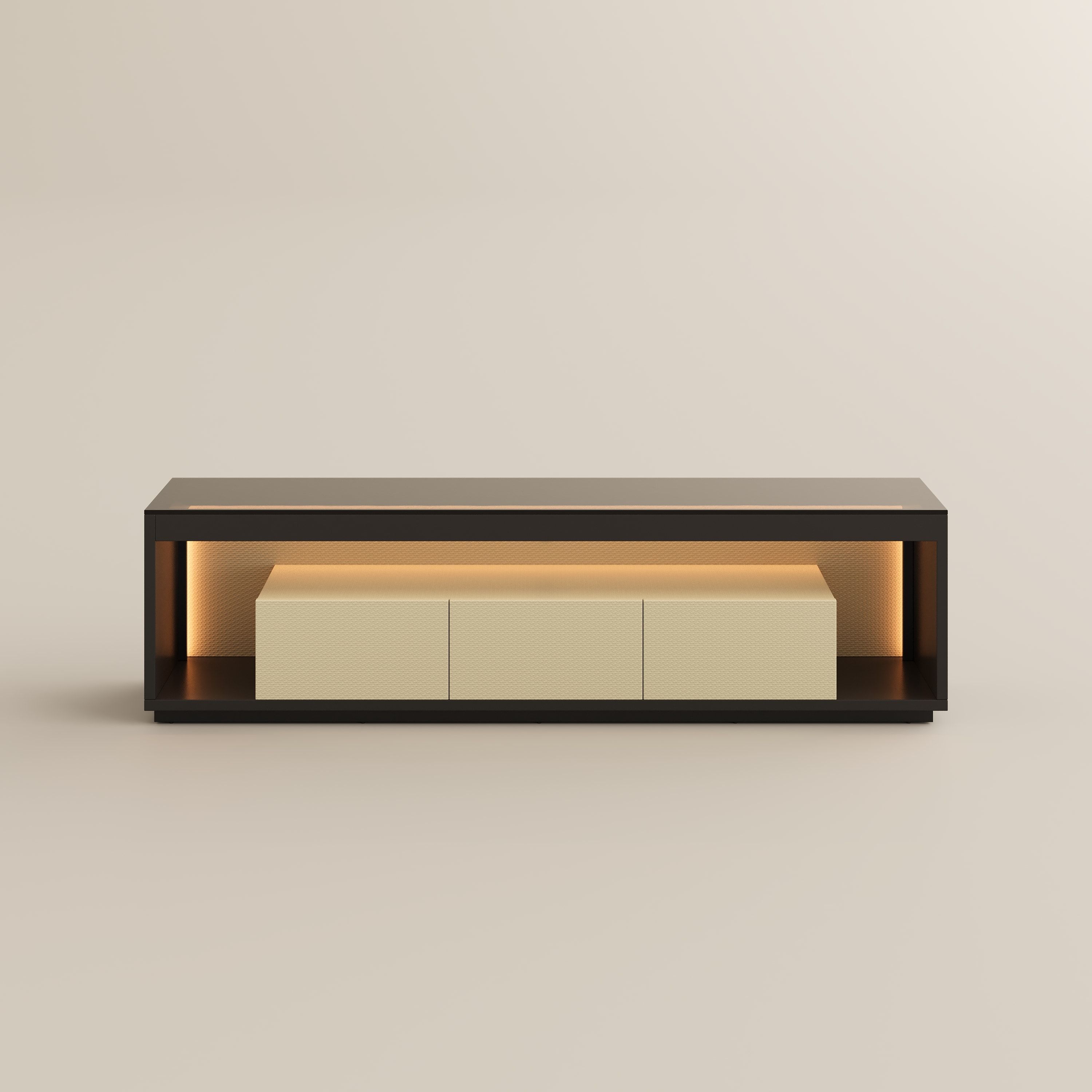 Beige+Dark Gray MDF TV Stands