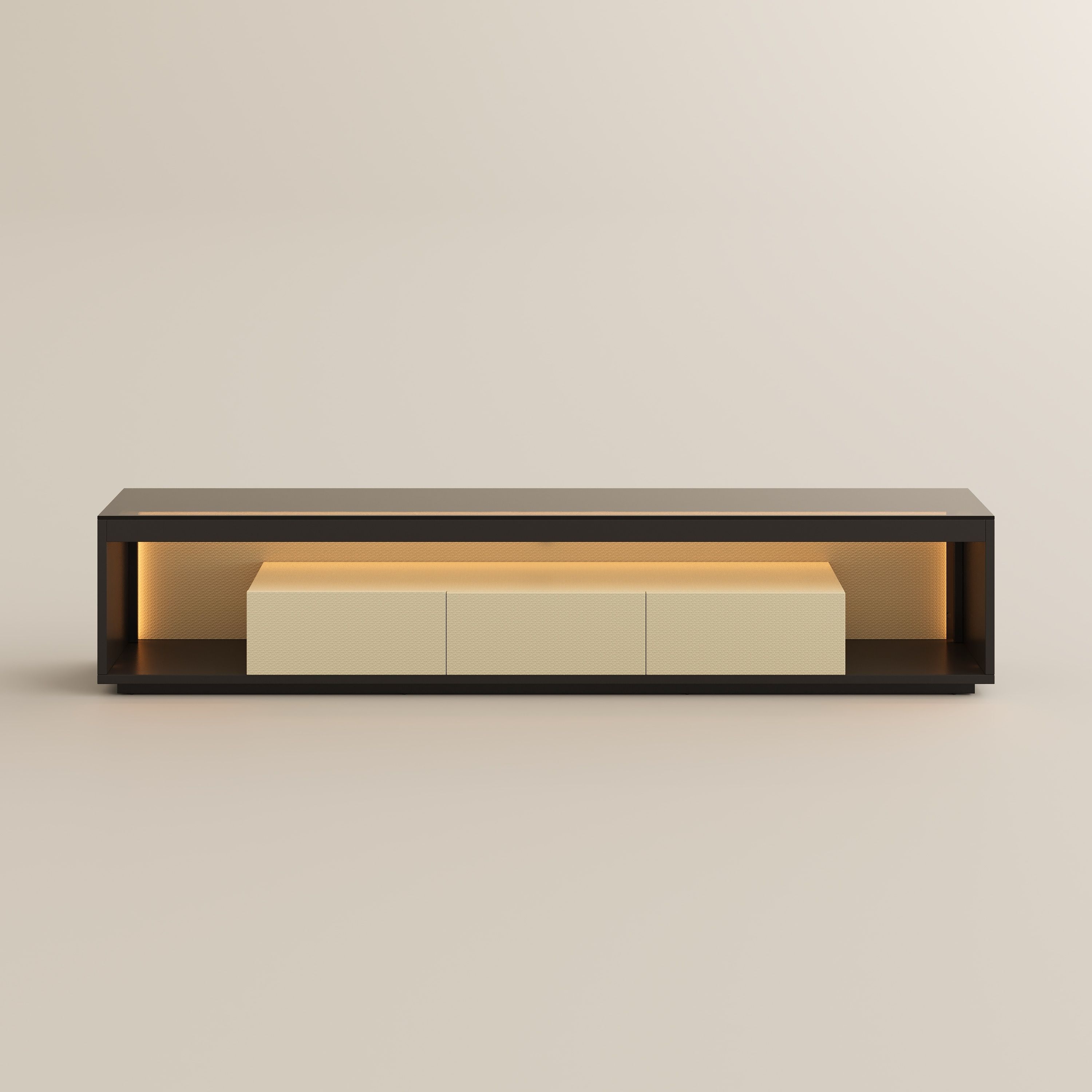 Modern Beige+Dark Gray MDF TV Stands