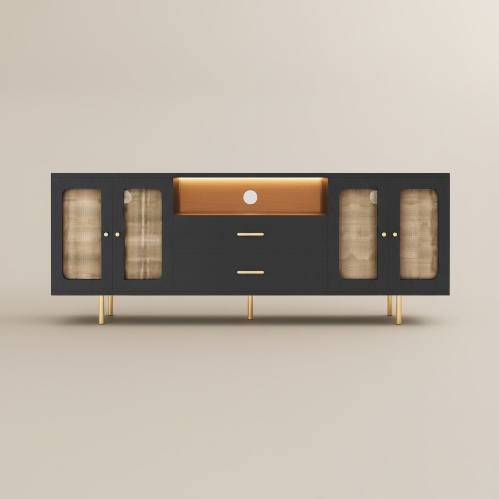 Metal Leg Black MDF TV Stands