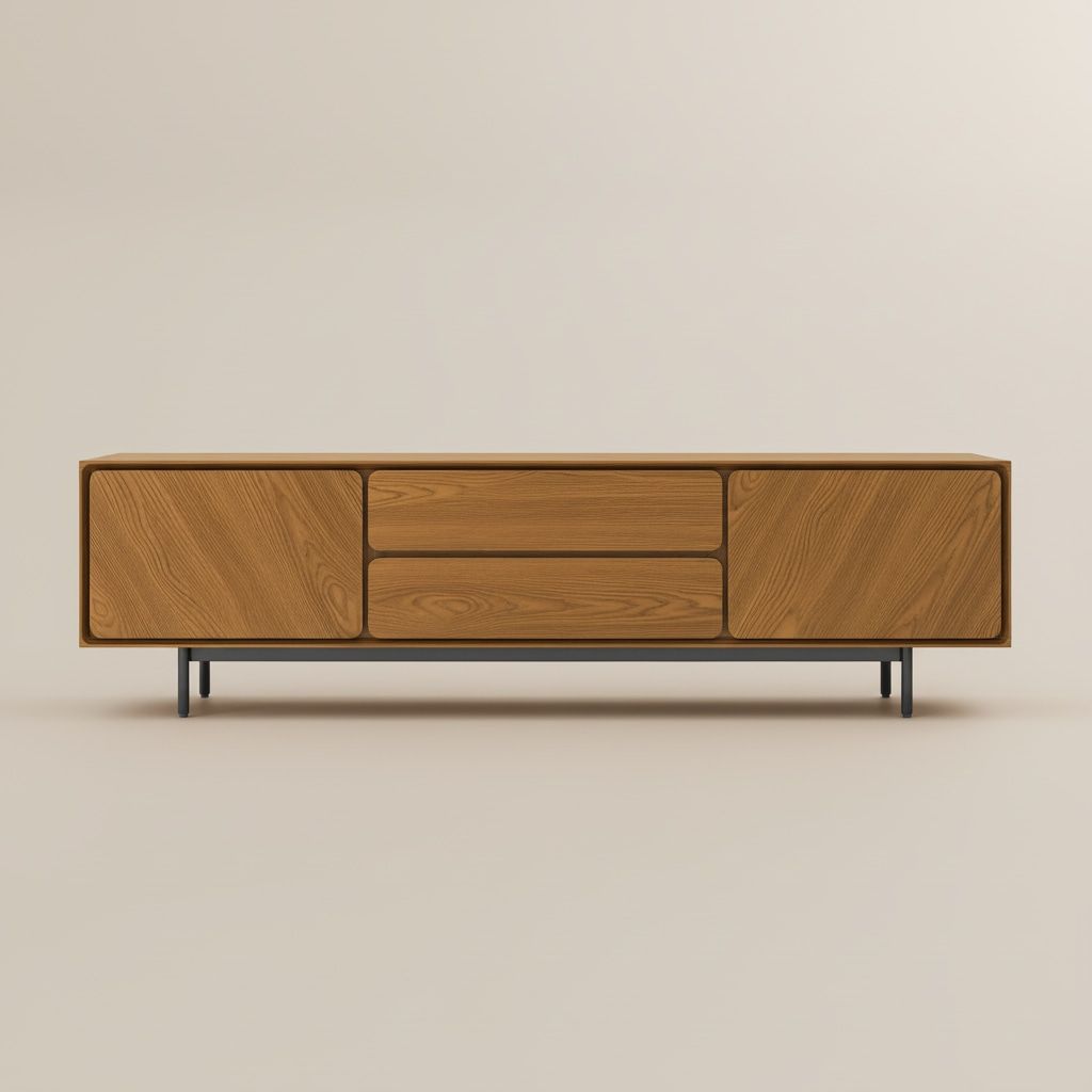 Floor TV Stand Walnut Color MDF TV Stands