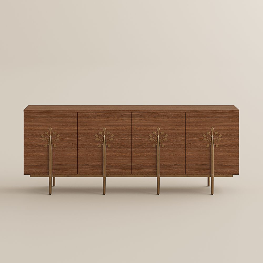 Mid Century Modern Walnut Color MDF TV Stands