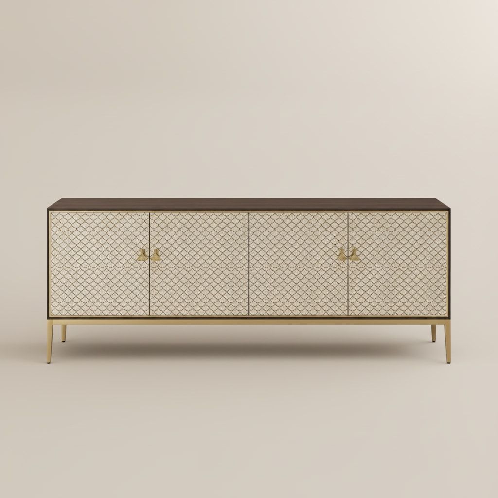 Modern Walnut & Silver Gray MDF TV Stands