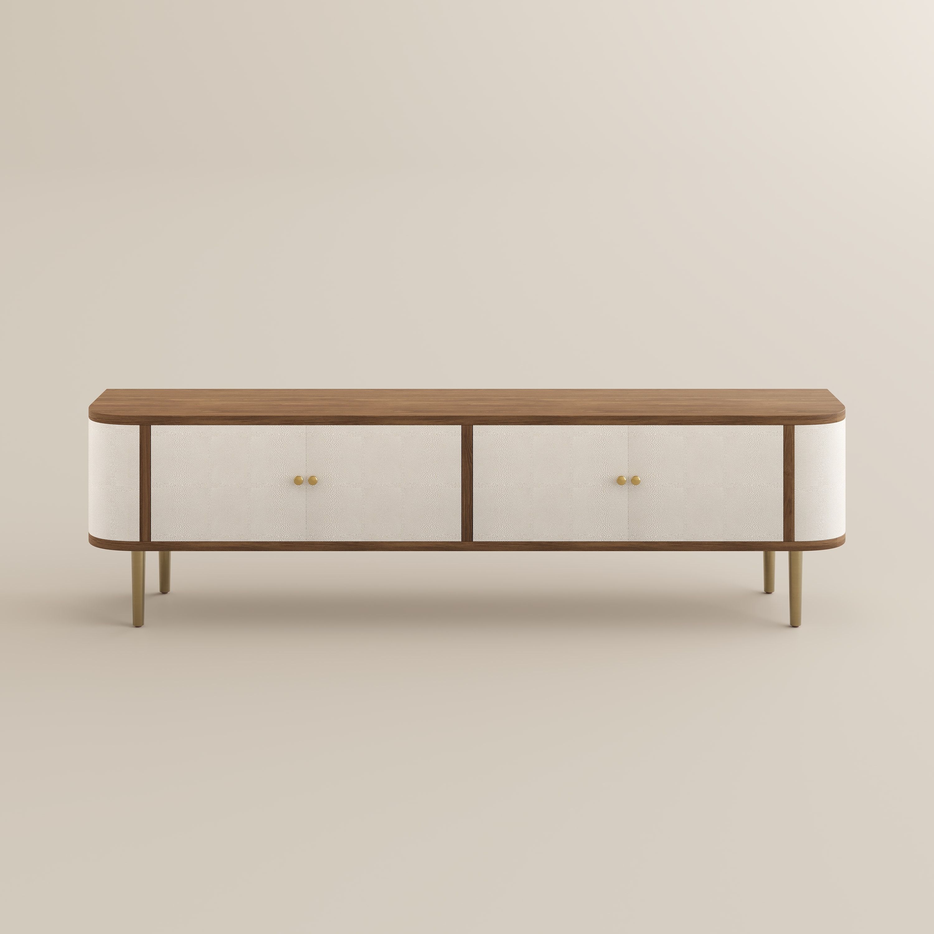 Metal Leg Walnut & Beige MDF TV Stands