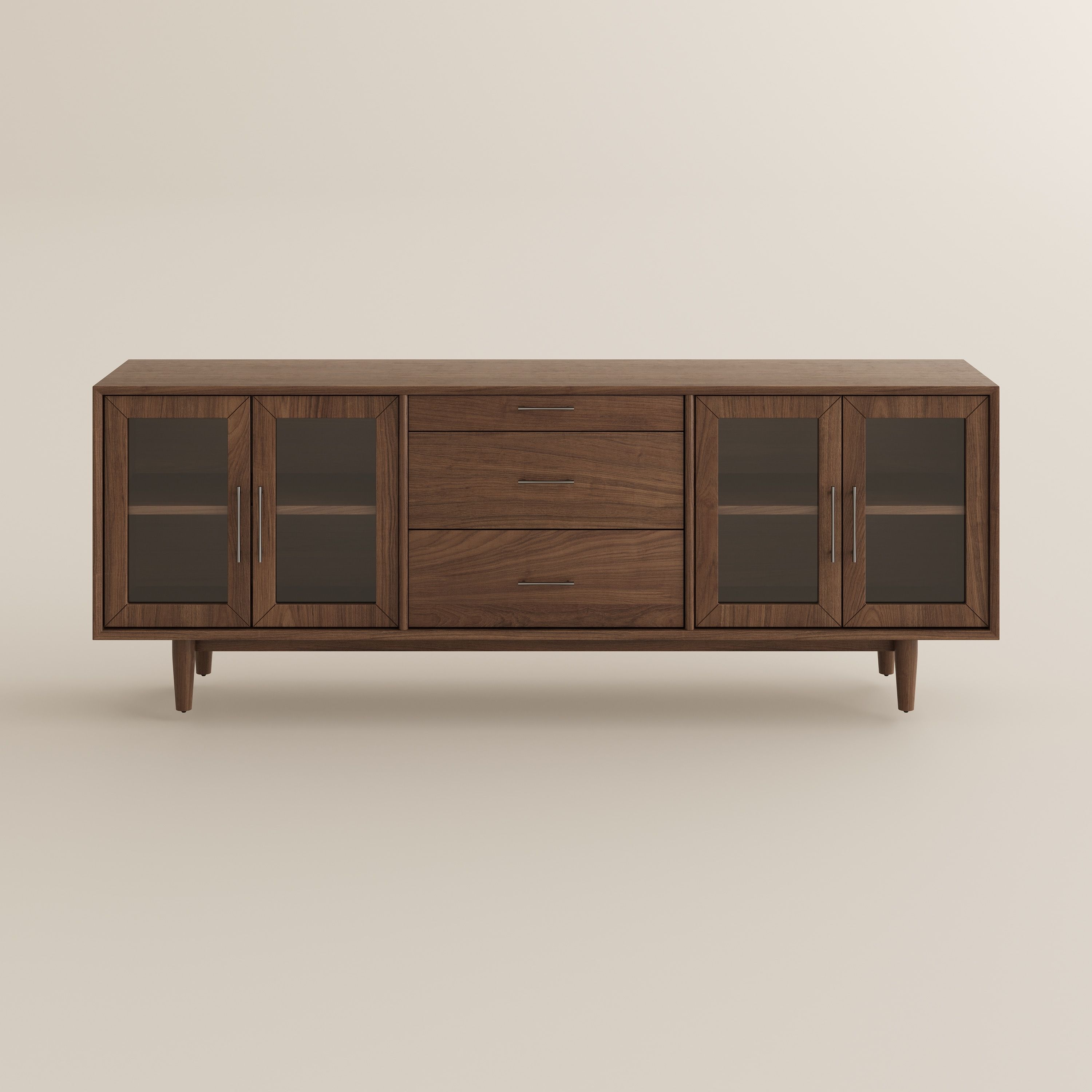 Glass Walnut Color MDF TV Stands