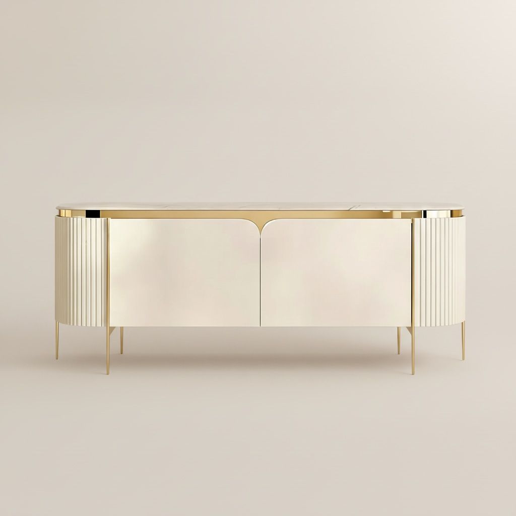 Metal Leg White Plywood TV Stands