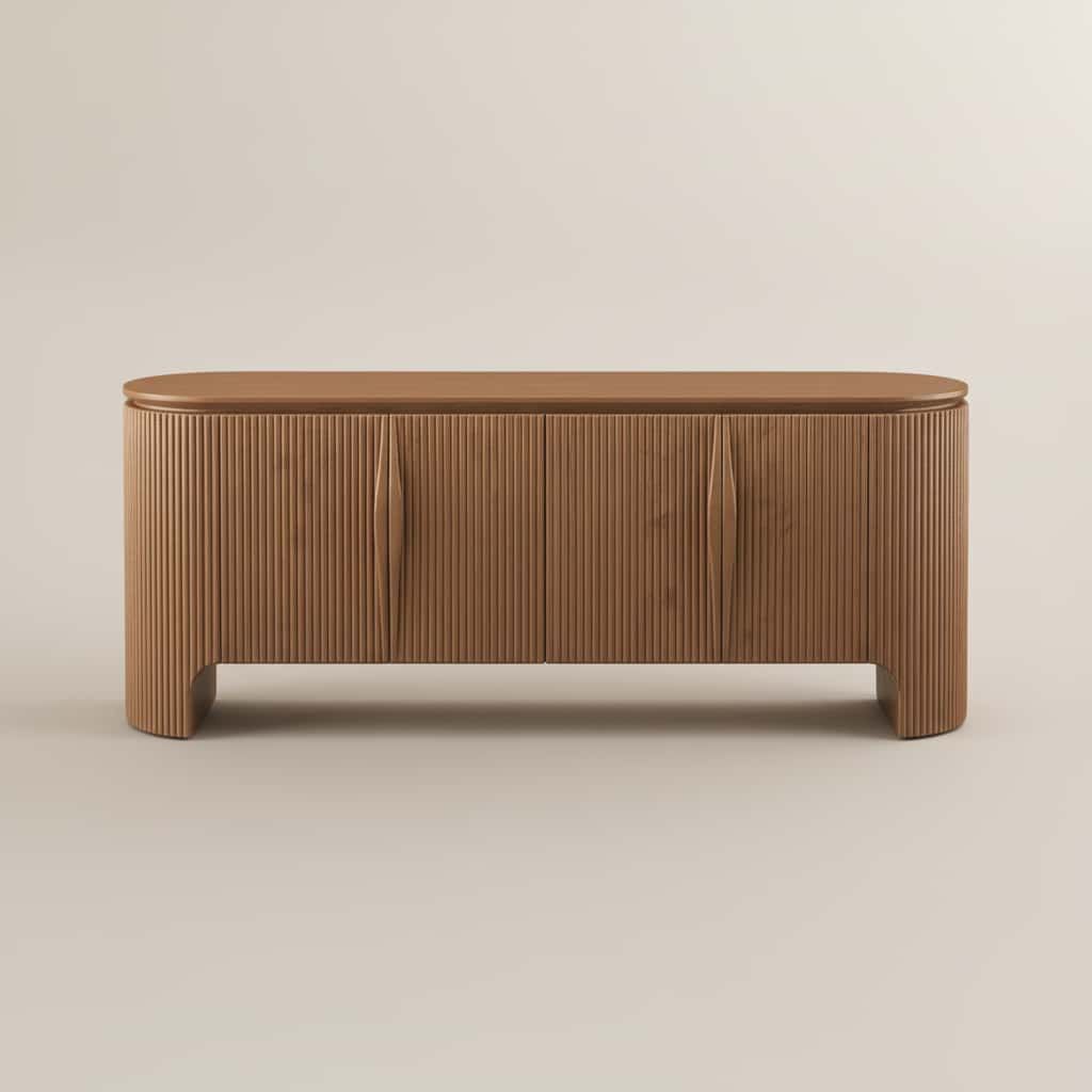 Perfect for 65 Inch TV Walnut Color MDF TV Stands