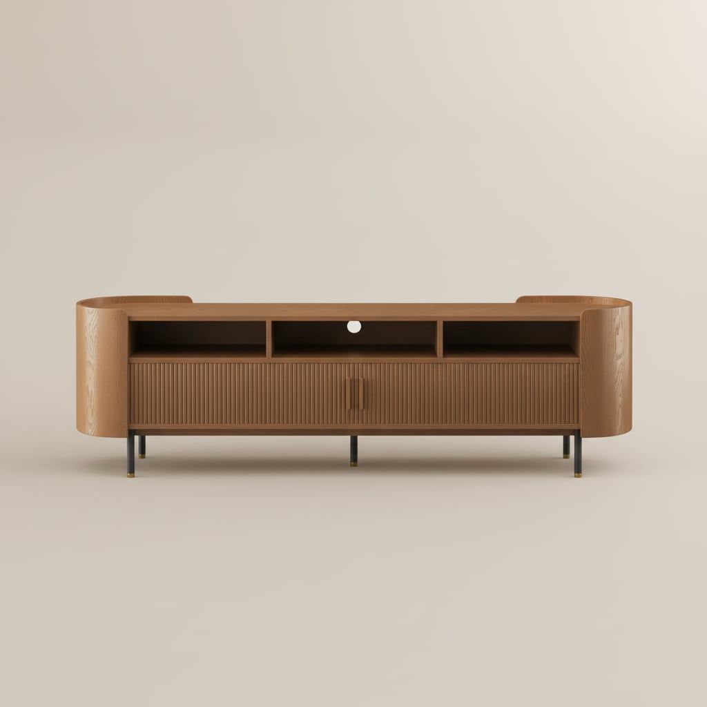 with Storage Walnut Color MDF TV Stands